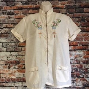 Vintage oriental pajama top, L